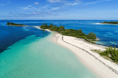 a picturesque beach in the Bahamas