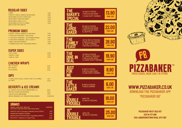 pizza baker menu design