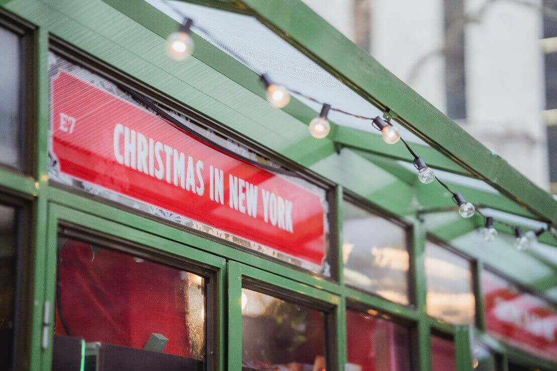 Christmas vinyl window sticker in a shop window display