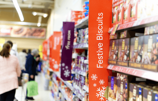 festive aisle in the supermarket