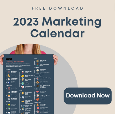 free 2023 marketing calendar download button