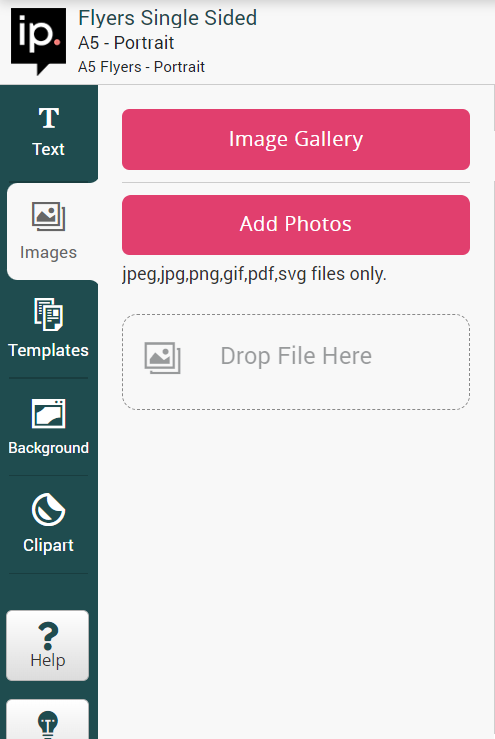 image and gallery picker in instantprint's design online tool