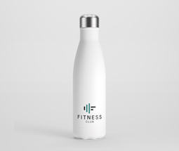 Branded stainless steel water bottle