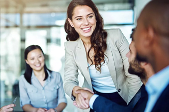 Lady Shaking Hands Business Meeting