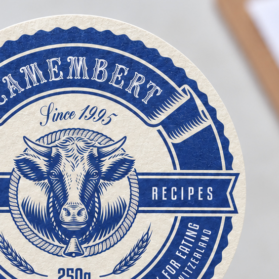 Premium Textured Paper sticker material with a hammered finish