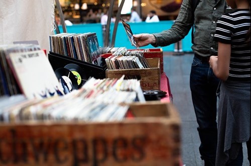 buying records in a shop