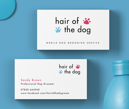 Business Cards for Hair of the dog groomers