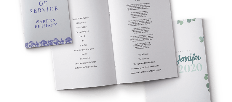wedding funeral order of service