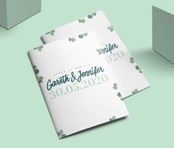 green eucalyptus wedding order of service design