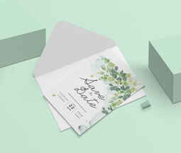 Greenery save the date modern design