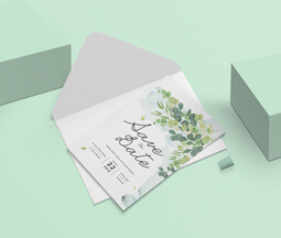 Greenery save the date modern design