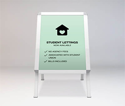 light green a frame for student lettings