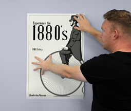 Women holding a white A2 Poster