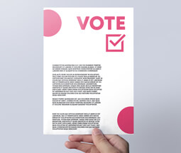 pink electoral folded leaflet