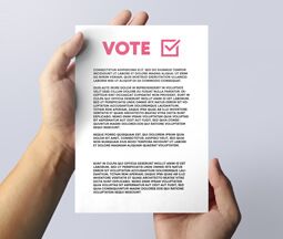 election leaflets white and pink