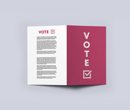 election leaflets white and pink