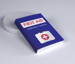 Blue printable first aid brochure