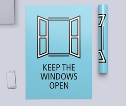 Keep windows open signs and poster design templates