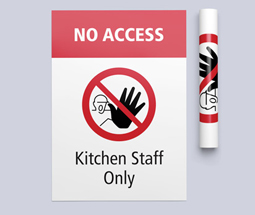 No access kitchen staff only poster and signs