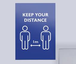 1 x Hair Salon Social Distance 1m Stickers Vinyl Sign Poster 400mm x 100mm 