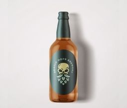 waterproof sticker on beer bottle