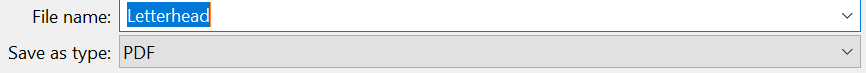how to save letterhead design as a PDF in Word