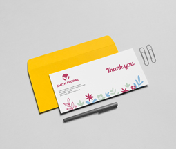 Hand writing on White Compliment Slip