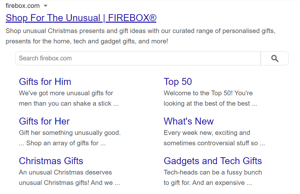 firebox meta descriptions showing funny tone of voice