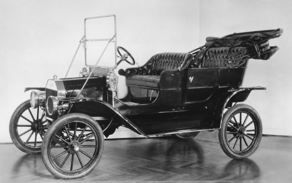 Black and white photograph of the Ford Model T