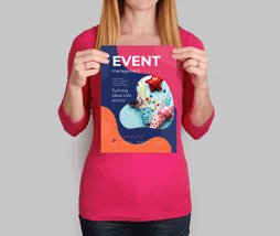 Man holding a blue A4 Poster advertising a new home