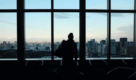 cityscape through a window